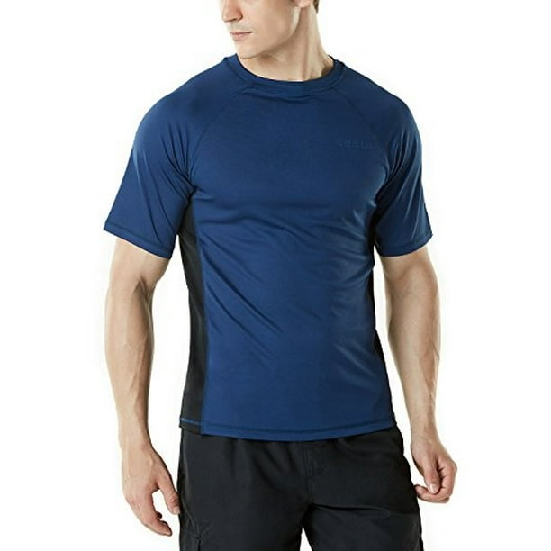 TSLA Mens UPF 50+Swim Shirt Swim Long Sleeve Tee Rashguard Top